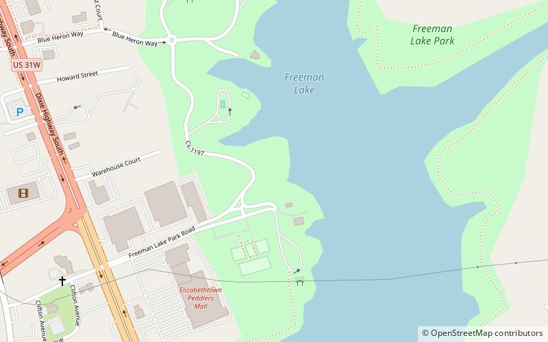 freeman lake elizabethtown location map