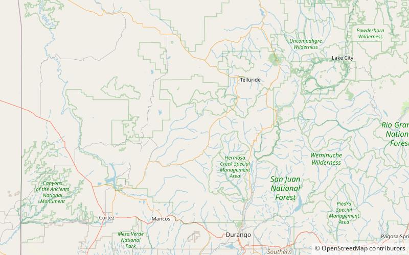 elliott mountain foret nationale de san juan location map