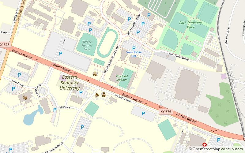 Roy Kidd Stadium location map