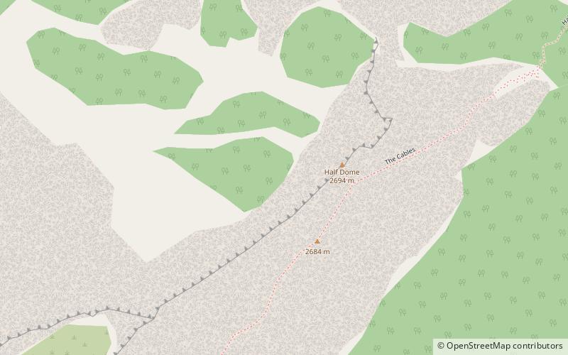 Regular Northwest Face of Half Dome location map