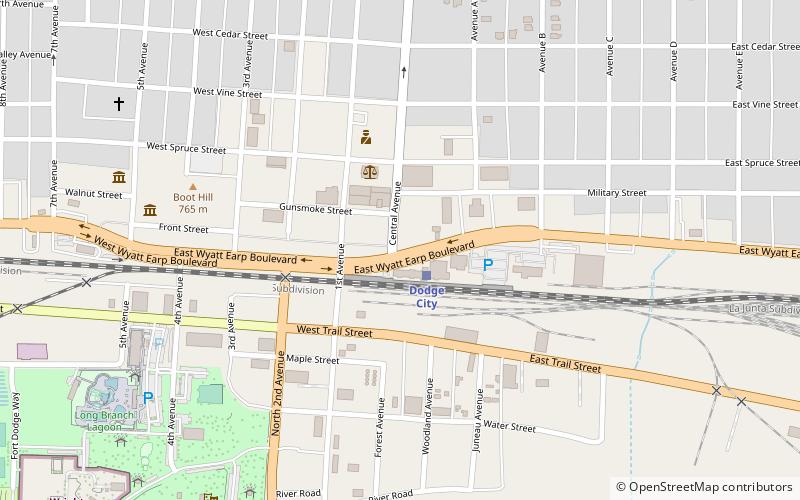 wyatt earp statue dodge city location map