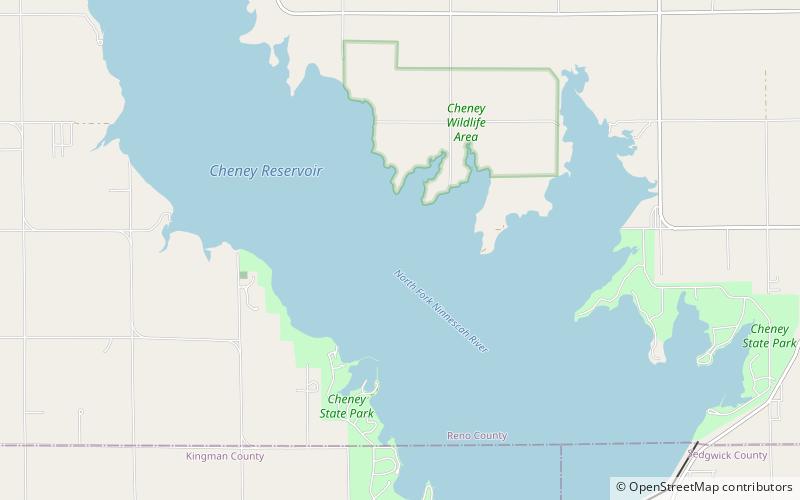 cheney reservoir park stanowy cheney location map