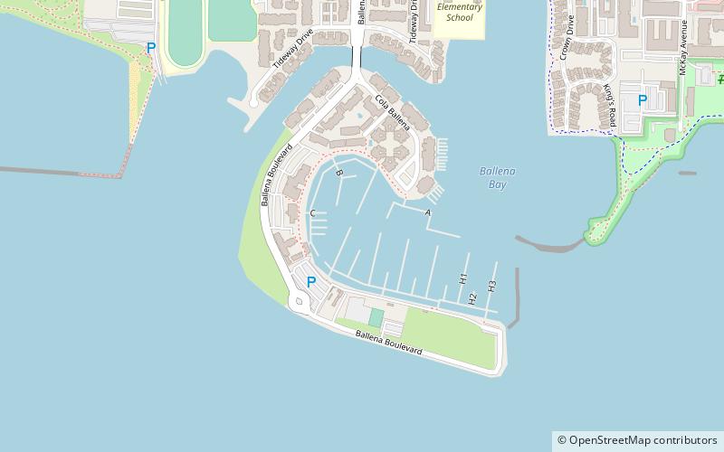Ballena Isle Marina location map
