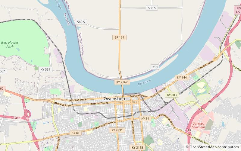 Owensboro Bridge location map