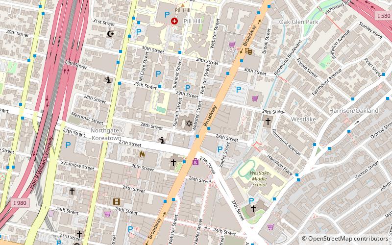 Temple Sinai d'Oakland location map