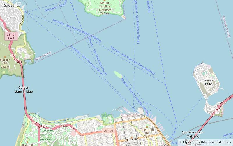 Alcatraz water tower location map