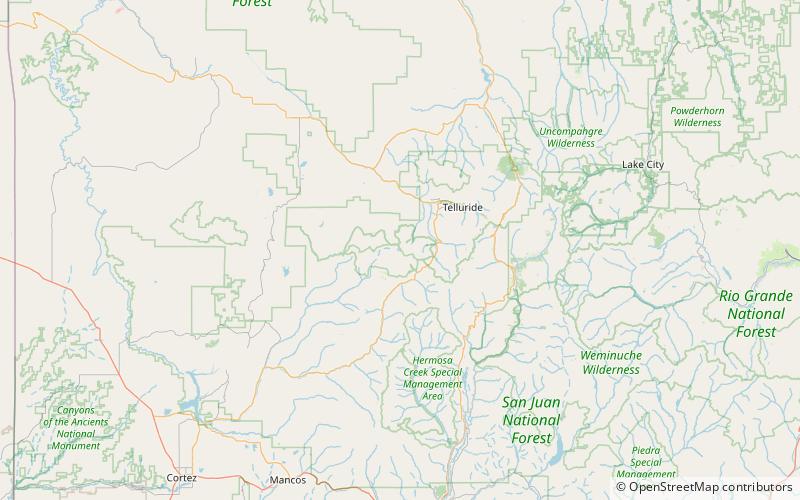 gladstone peak lizard head wilderness location map