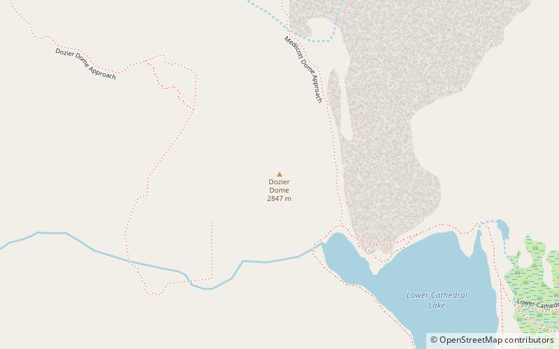 dozier dome park narodowy yosemite location map