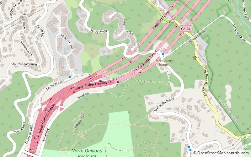 Caldecott Tunnel location map