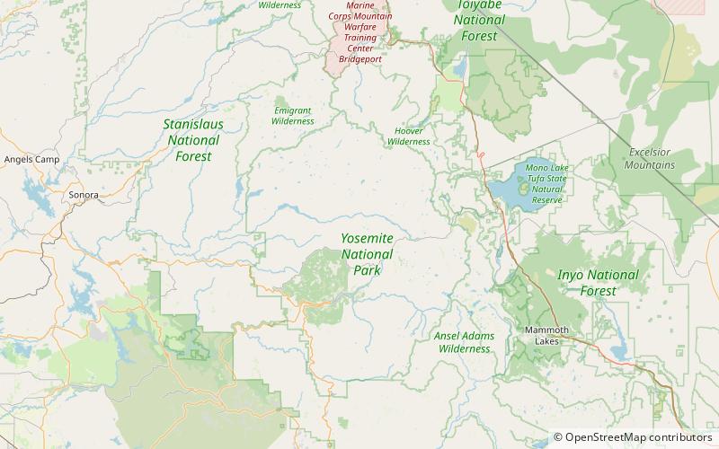 colby mountain park narodowy yosemite location map