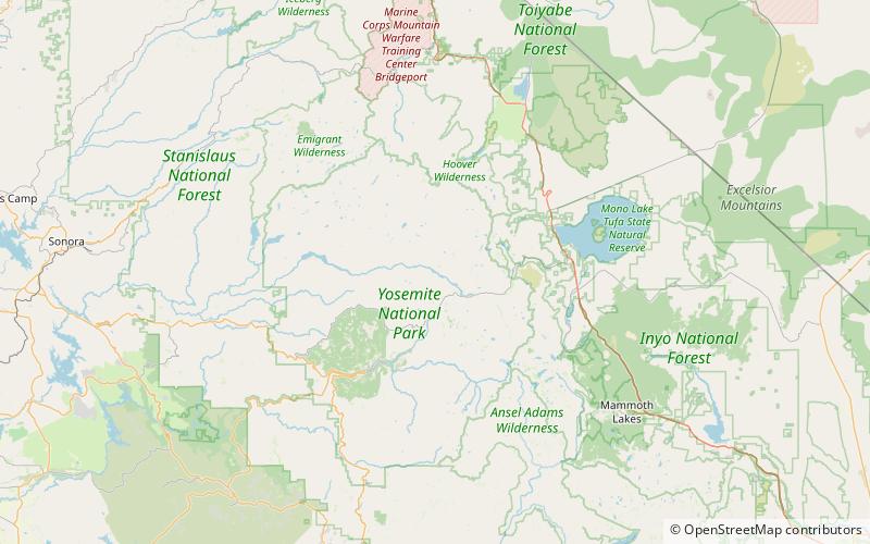 leconte falls yosemite national park location map