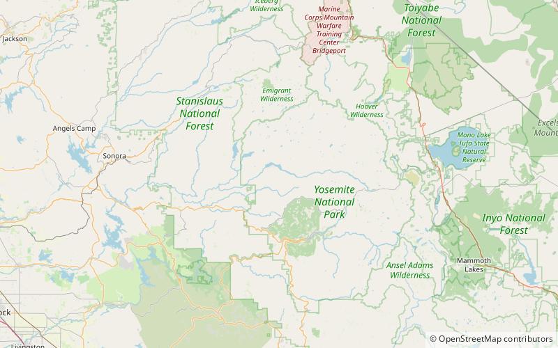 smith peak yosemite nationalpark location map