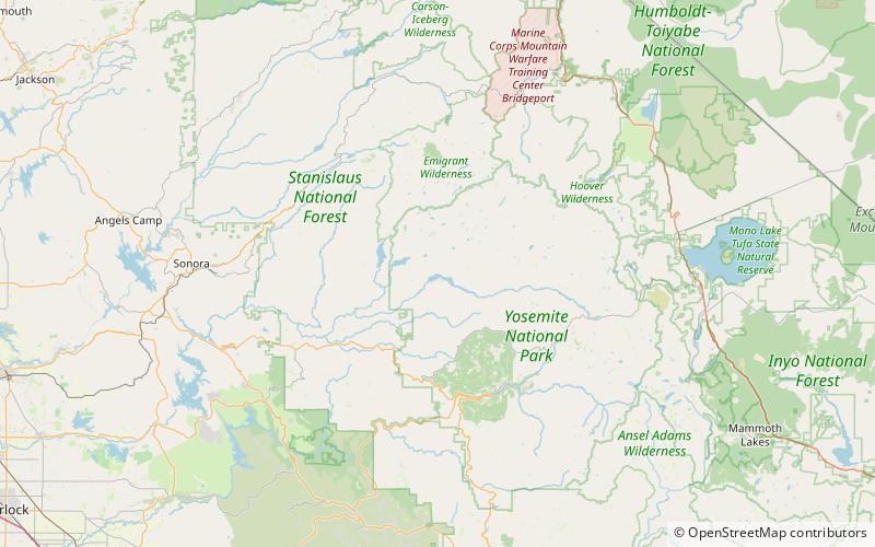Wapama Falls location map