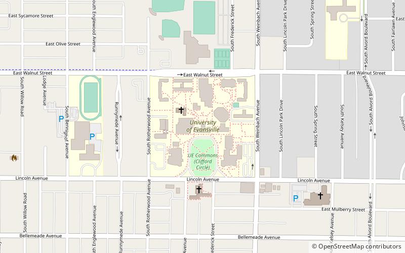 Université d'Evansville location map