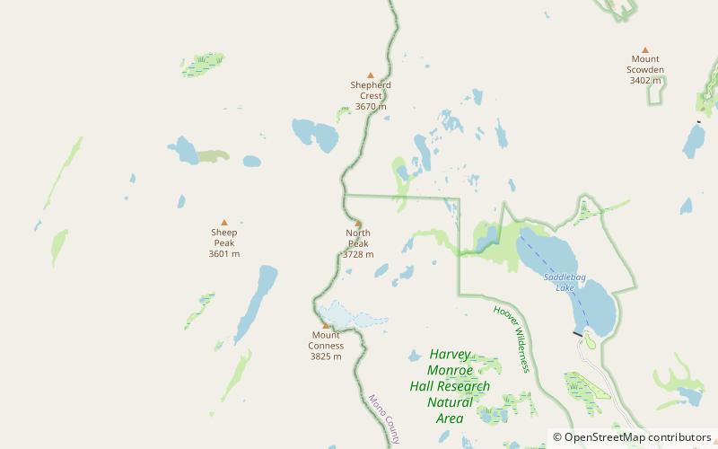 North Peak location map