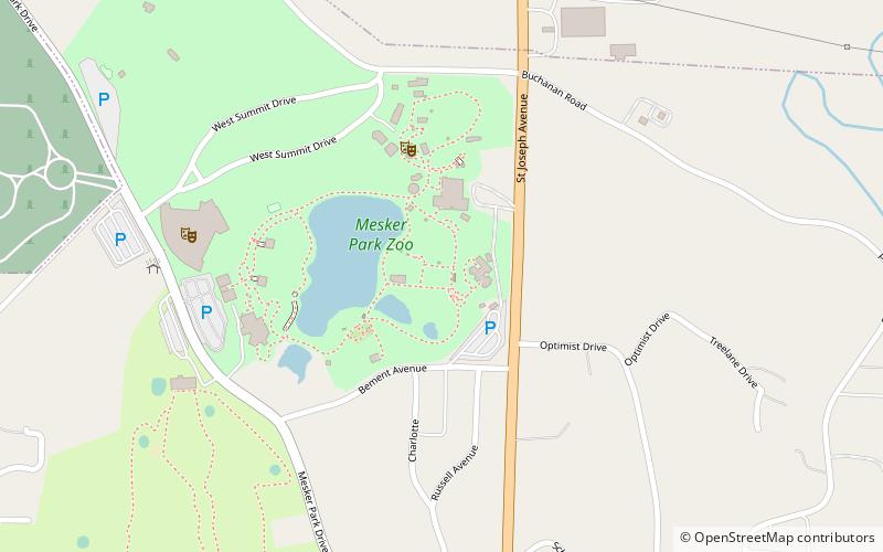 Mesker Park Zoo and Botanic Garden location map
