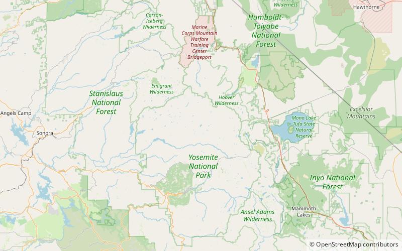 lac benson parc national de yosemite location map