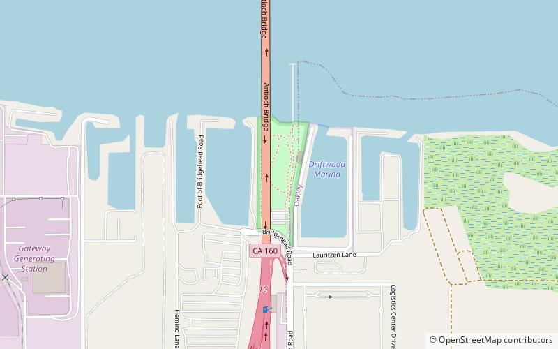 antioch oakley regional shoreline location map