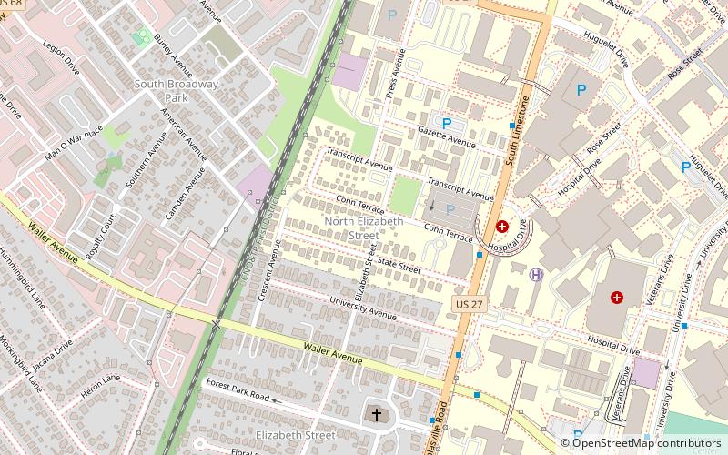 north elizabeth street lexington location map