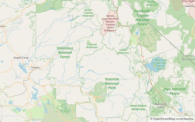 andrews peak parc national de yosemite location map