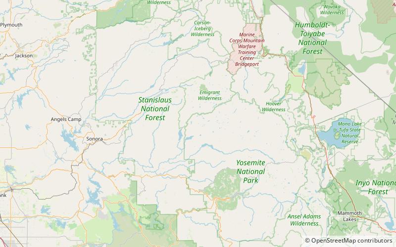 flora lake parque nacional de yosemite location map