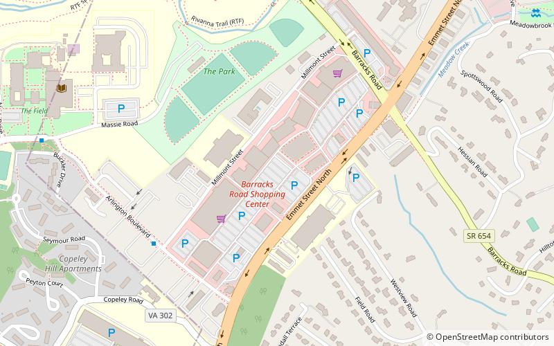 Barracks Road Shopping Center location map