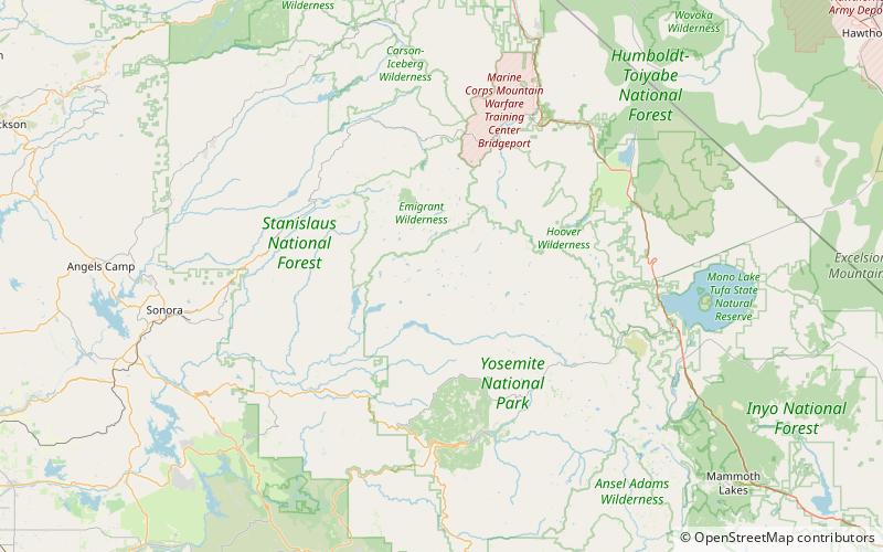lac ardeth parc national de yosemite location map
