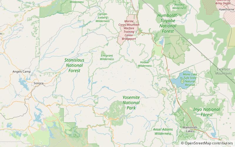 avonelle lake park narodowy yosemite location map