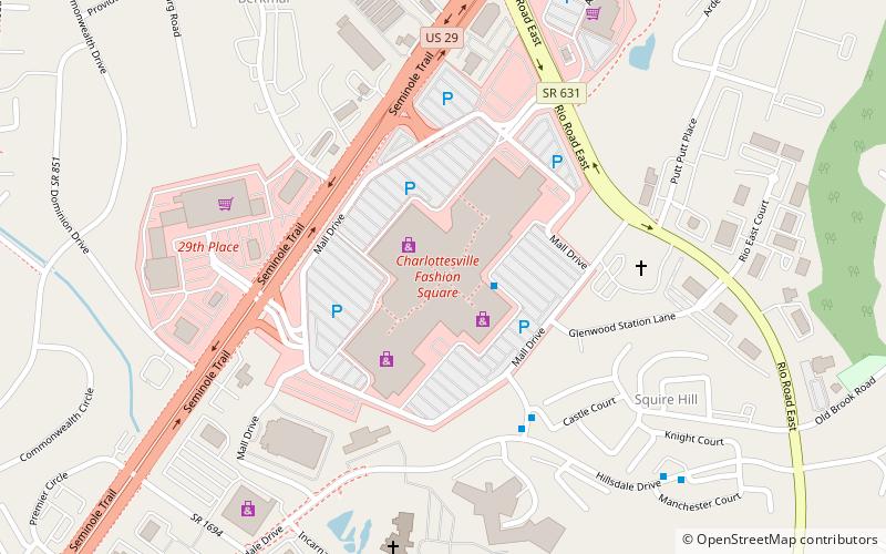 Charlottesville Fashion Square location map