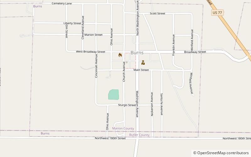 Burns Union School location map