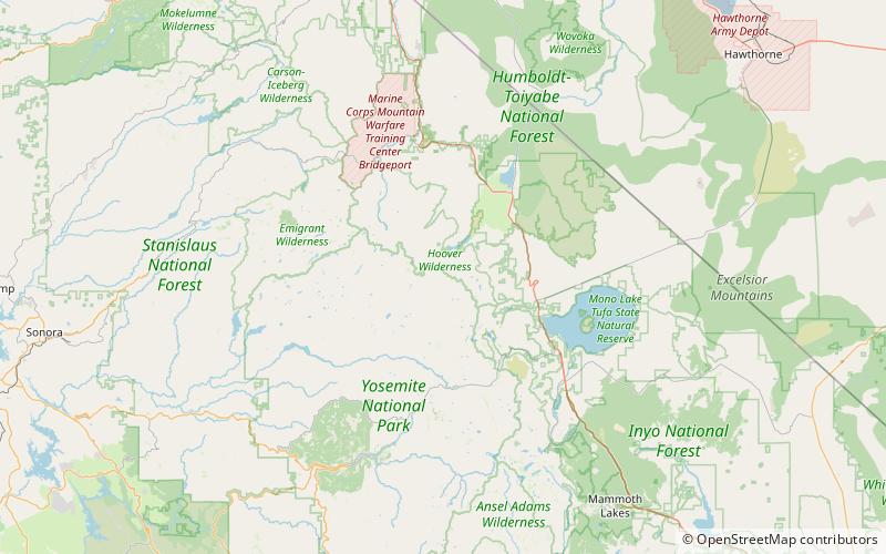 burro pass park narodowy yosemite location map