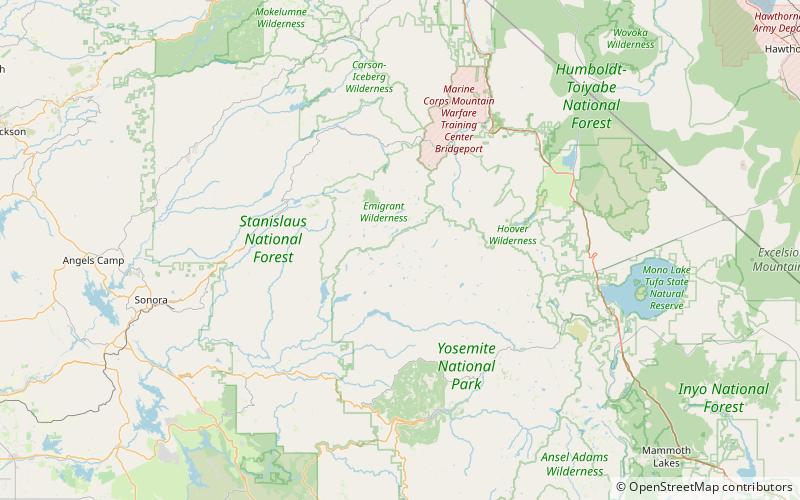 big island lake parque nacional de yosemite location map
