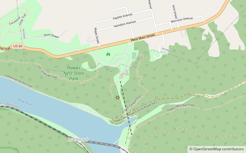 Hawks Nest State Park Museum location map