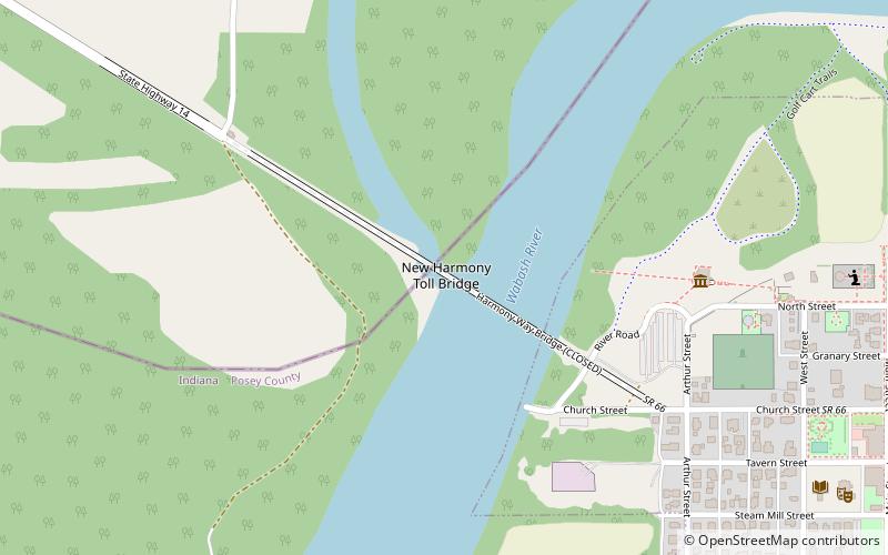 New Harmony Toll Bridge location map