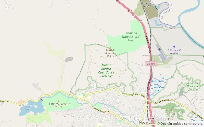 Mount Burdell Open Space Preserve location map