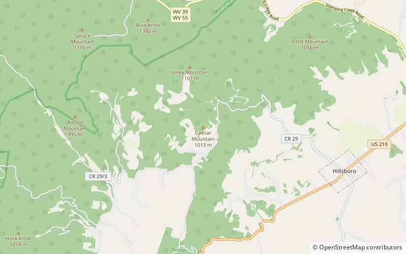caesar mountain monongahela national forest location map