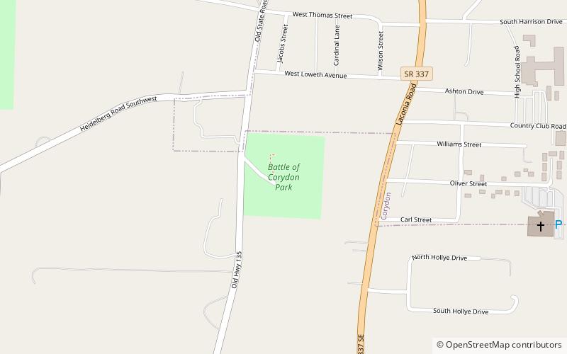 Corydon Battle Site location map