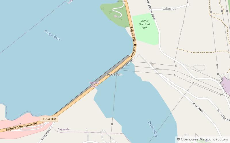 Bagnell Dam location map