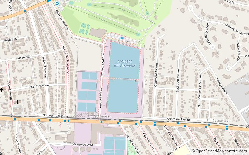 Crescent Hill Reservoir location map