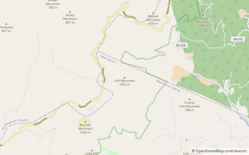 loft mountain information center park narodowy shenandoah location map