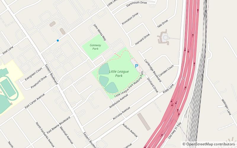 Clarksville Little League Fields location map