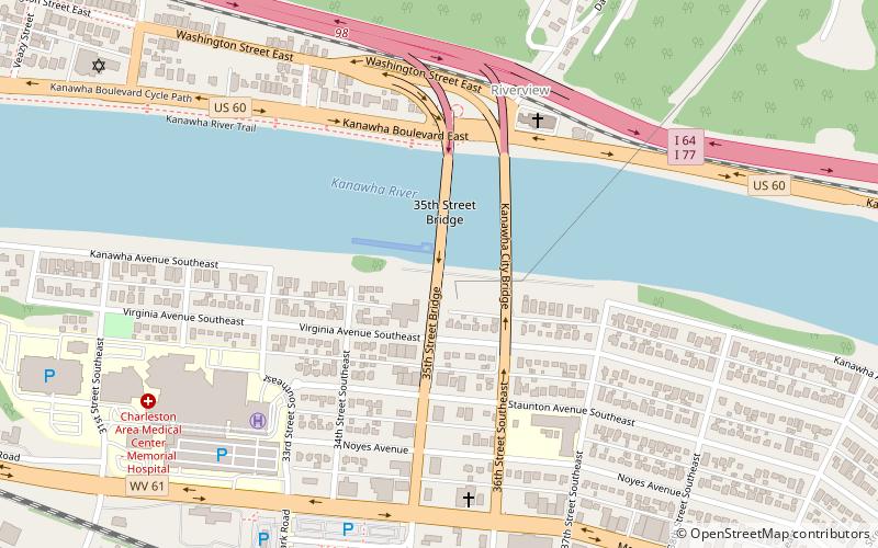 35th street bridge charleston location map