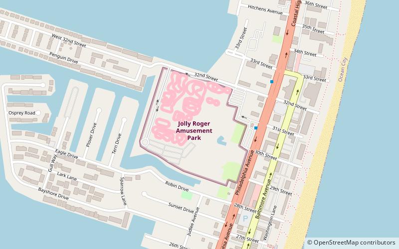 Jolly Roger Amusement Park location map