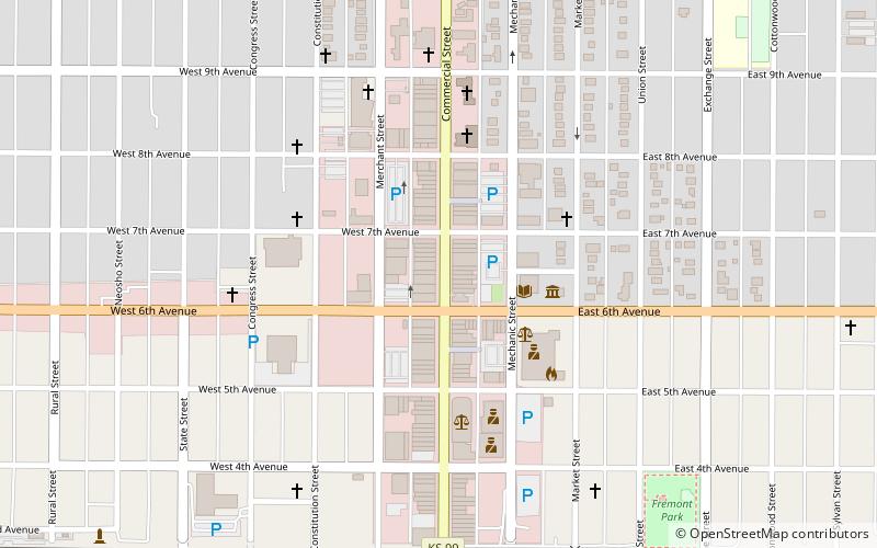 Emporia Downtown Historic District location map