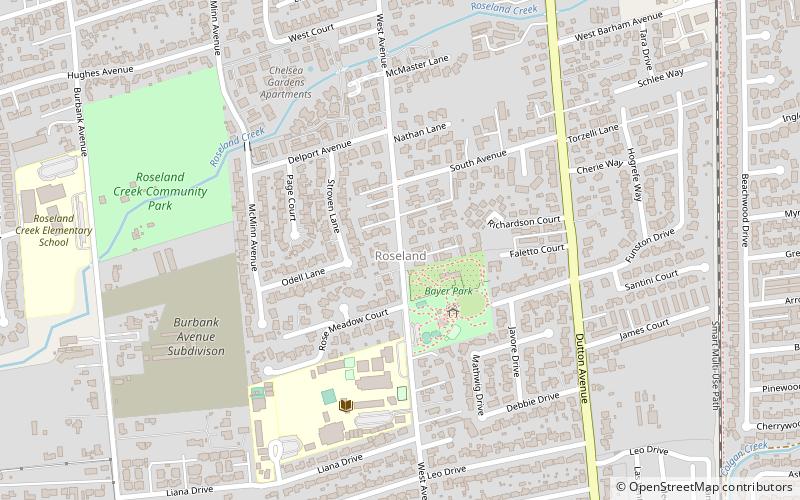 Roseland location map