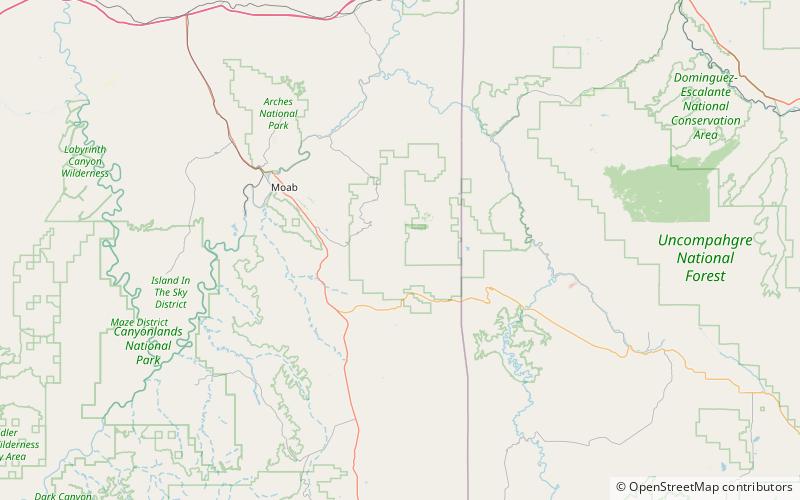 La Sal Mountains location map