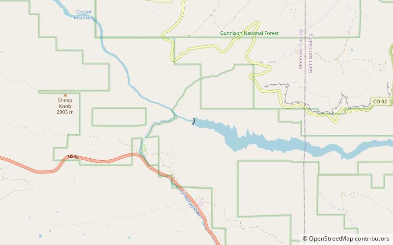 Morrow Point Reservoir location map