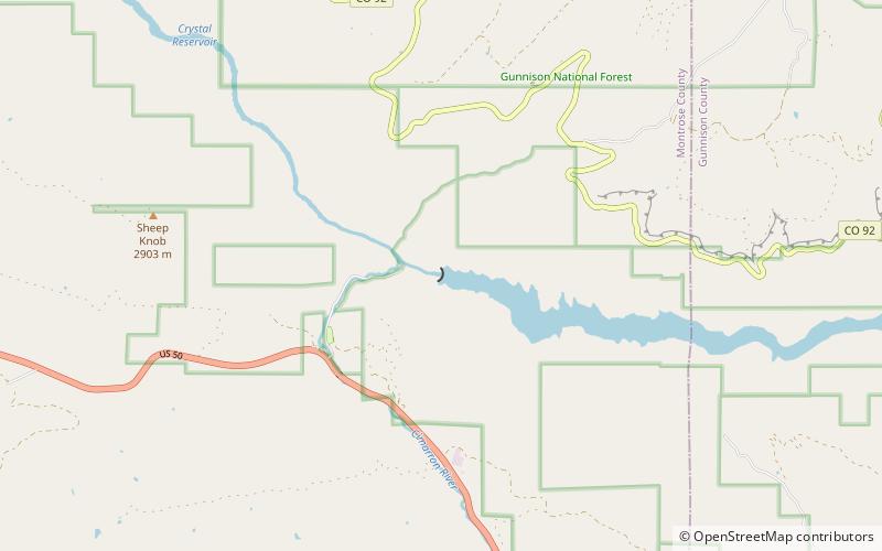 Morrow Point Dam location map