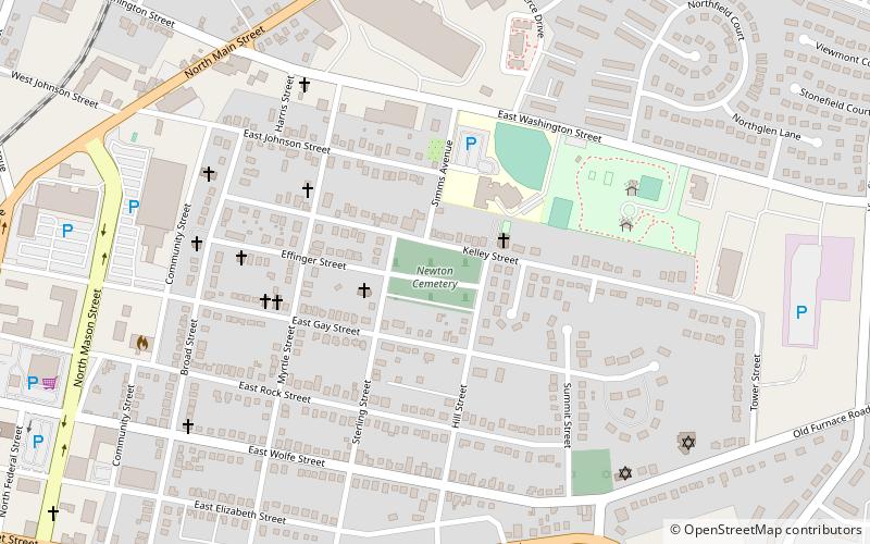 Newtown Cemetery location map