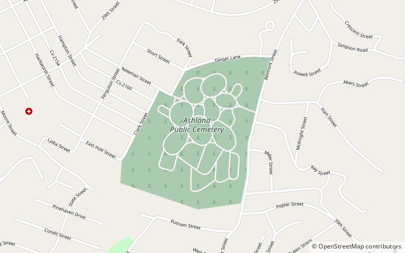 ashland cemetery location map